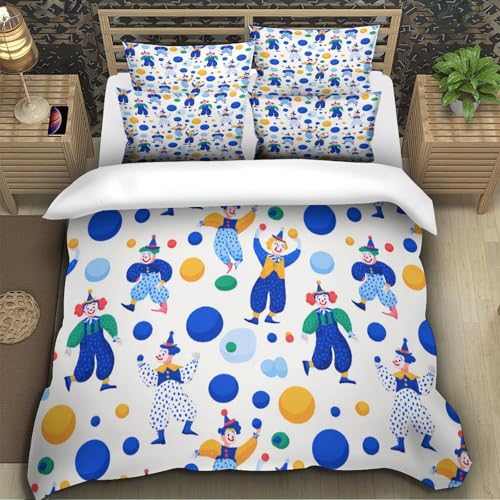 Housse de couette 3D imprimée clowns de cirque en microfibre résistante et durable - 5