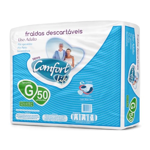 Fralda Descartável Geriátrica Adulto Comfort Life Hiper G 50 Unidades