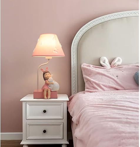 Miniatura 4 de NOLLAM Lámparas de Mesa Lámpara de noche para niñas, lámpara de mesa temática de animales, rosa, linda mesita de noche, lámpara de escritorio para