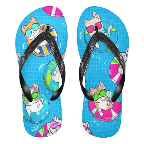 Nander Cute Cats Sandal Flip Flops of Men's & Women's,Beach Slippers Flip Flops Shower Shoes