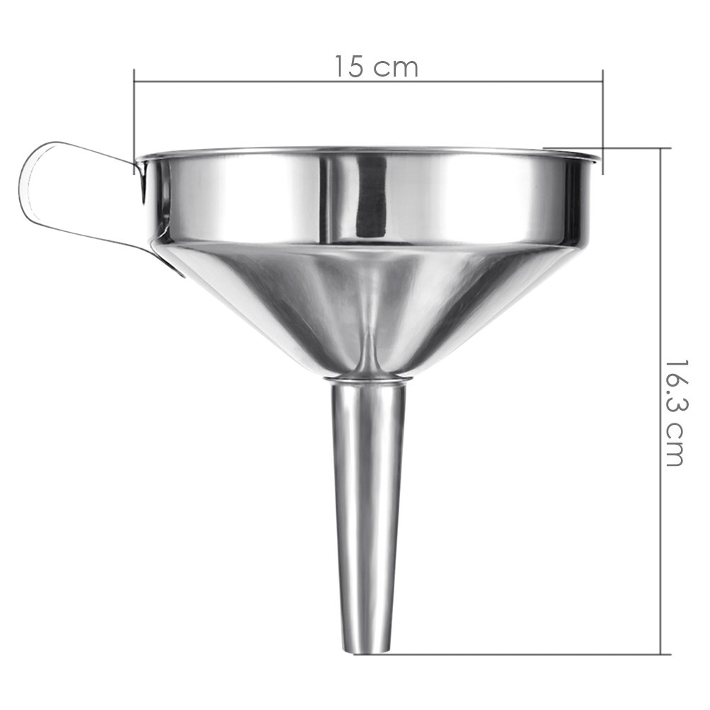 Amazon.co.jp: Takushiro Roat Stainless Steel Bottle Oil Funnel Pouring Tool  Strainer 6 Size (E:20cm Diameter) : Home & Kitchen