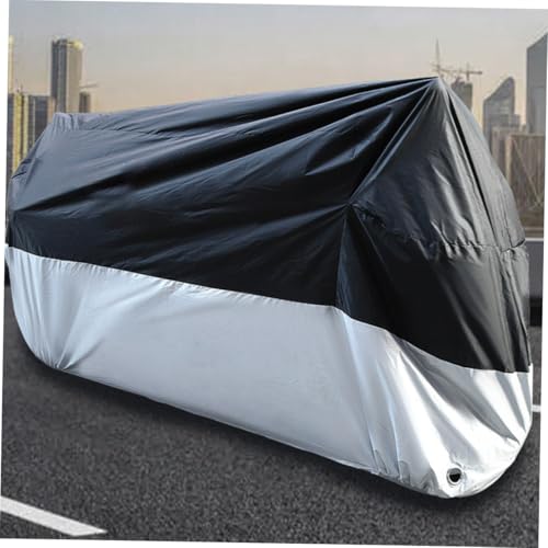 Funda negra para motocicleta ideal para exterior de Oxford resistente al sol con bolsa 5