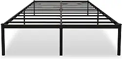 Estrutura De Cama De Metal, Não Precisa de Box Spring,Com Espaço De Armazenamen Cor Preto (QUEEN)