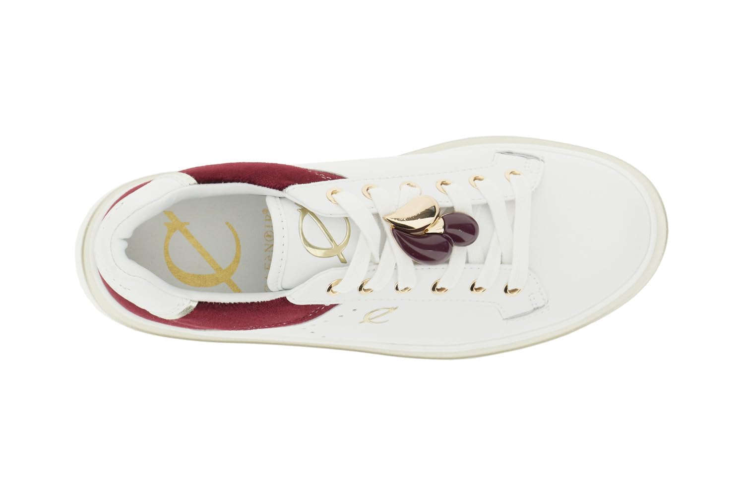 CAFèNOIR - Zapatilla con Cordones De Piel Recubierta De Inserto De Terciopelo, para Mujer