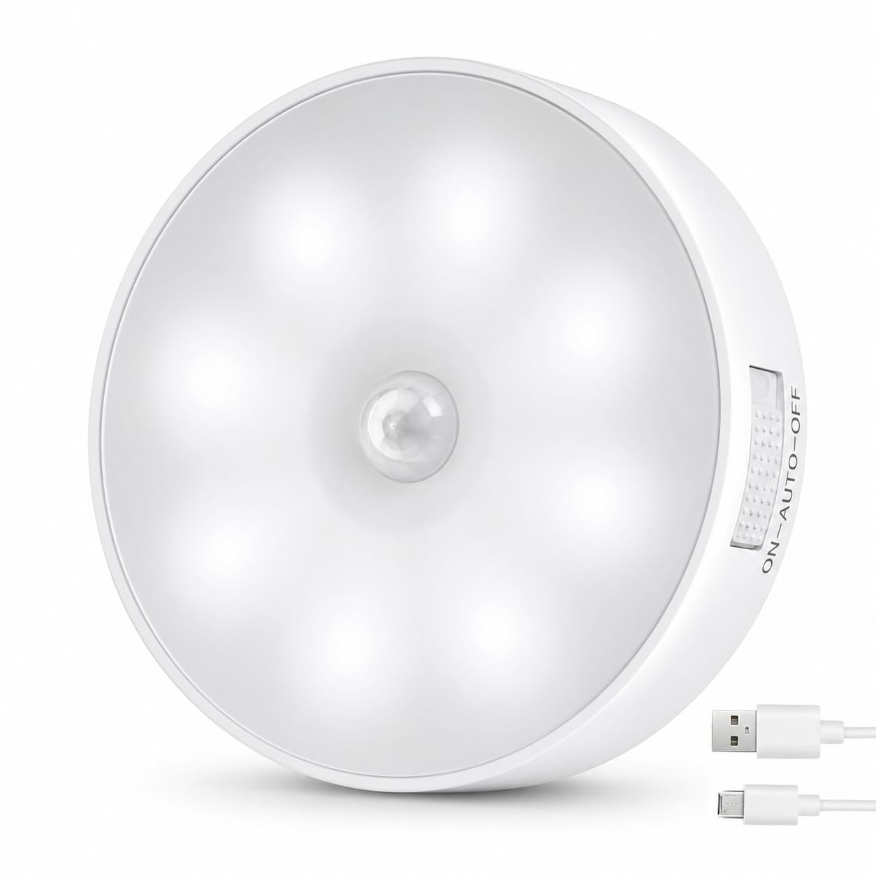 Motion Sensor Light USB Charging Wireless Self Adhesive LED Body Induction Lamp Sensor Light for Wardrobe Lights Sensor, Cupboard, Stairs, Kitchen, Home Pack of 1-image-2