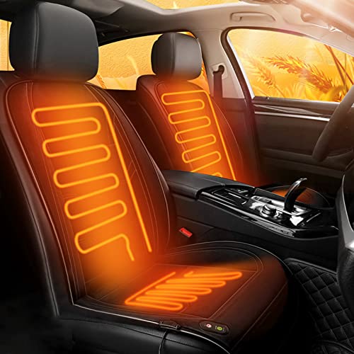 Cojines de asiento de coche para conducir, espuma viscoelástica, calentamiento rápido, antideslizante, calentador de asiento de coche, cómoda funda de asiento con soporte trasero completo para coche
