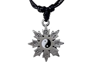 Yin Yang Ninja Star Shuriken Necklace