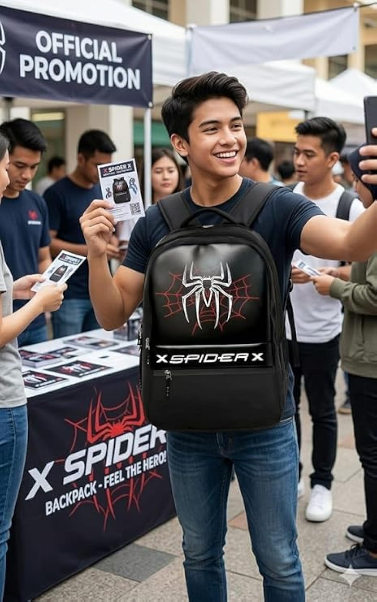 Trendy Spider School Bag for Students, Black Backpack