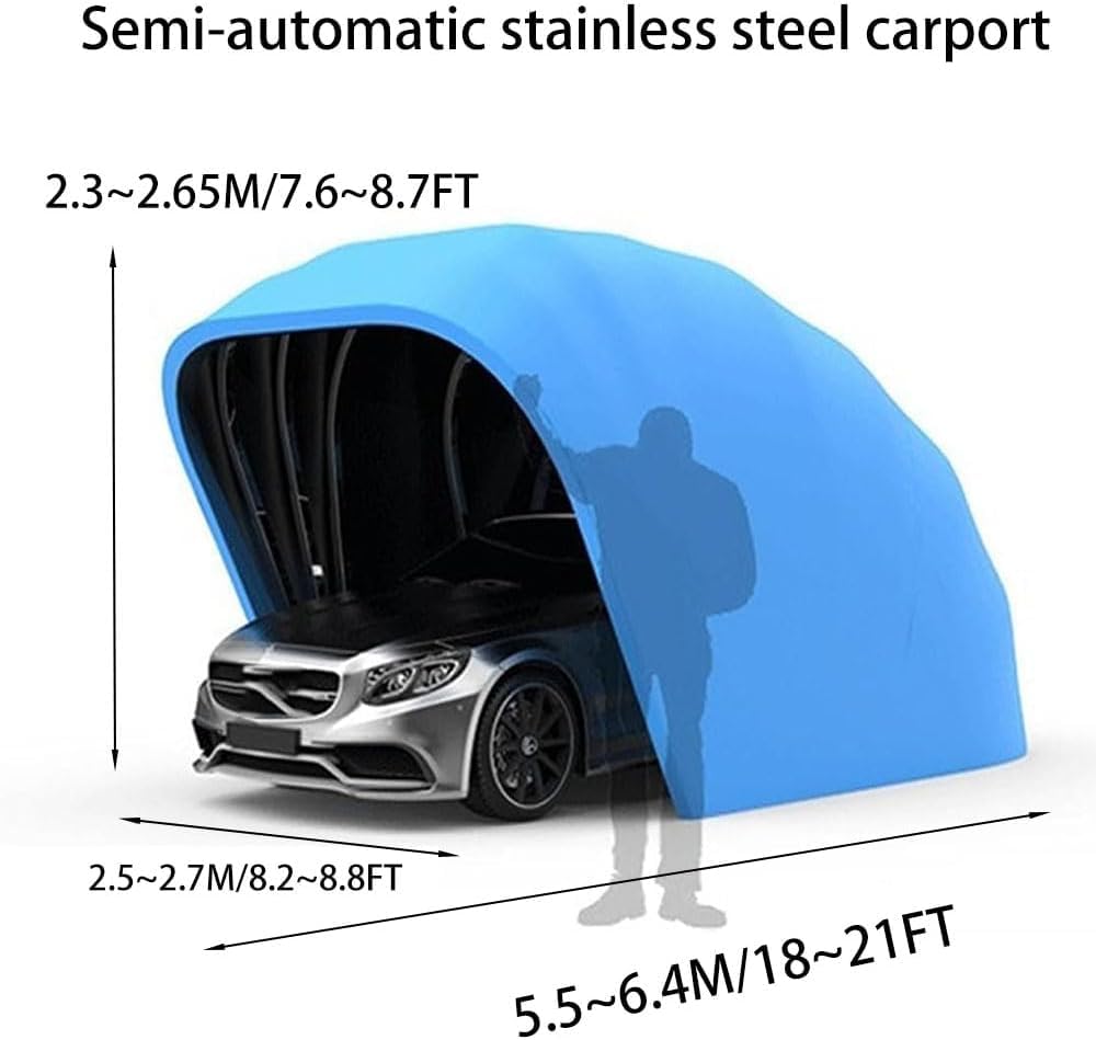 Abri de voiture robuste – Tente de garage portable toutes saisons, housse pliable anti-neige pour une utilisation en extérieur