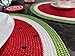 Zupro Round Placemats Set of 4,Braided 15 inch Table Mats Heat Resistant Non-Slip Washable,for Kitchen Dining Tables Four Seasons Dinner Parties Thanksgiving Christmas and Everyday Use Watermelon red