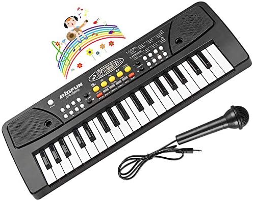 LYBALL Kids Piano 37 Keys Multi-Function Keyboard Rechargable Electronic Piano with Microphone Organ Musical Piano Kids Starter Music Toy Birthday 17Inch