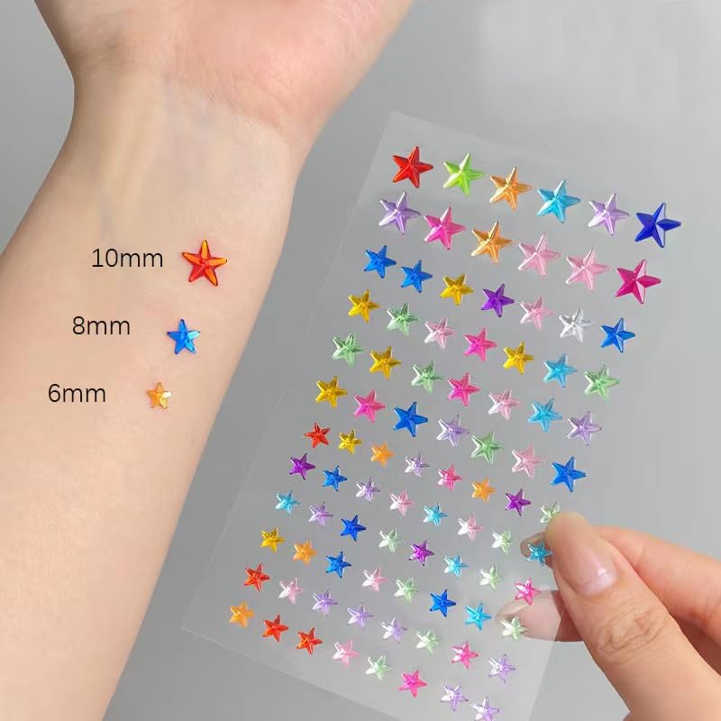 Miniatura 3 de Calcomanías autoadhesivas de diamantes de imitación para Halloween, fiestas, tatuajes, arcoíris, cuerpo, cara, ojos, cabello, accesorios de festival