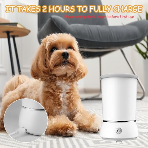 Dog Paw Cleaner Automatic Paw Washer for Dogs Cats, Soft Silicone Portable Paw Cleaner Cup USB Rechargeable 2000mAh for Grooming Massage Dirty Paws, Small to Medium Pets (White) - Image 6
