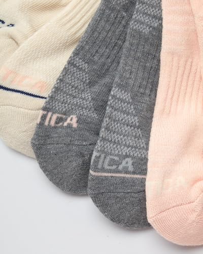Image of Nautica Womens No Show Socks Moisture Wicking Low Cut Athletic Socks 6 Pack | Moisture Wicking Dri-Motion Fabric, Cushioned Key Areas, Banded Arch Support, No Show Low Cut, Shoe Size 4-10