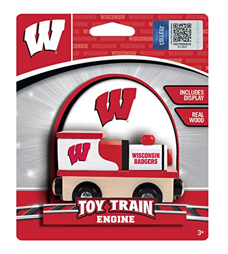 Image of Masterpieces NCAA Wooden Toy Train Engine - Officially Licensed - Wisconsin Badgers