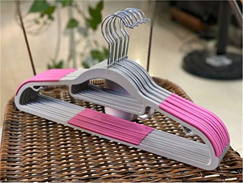 ATOLY Premium Hangers (Pack of 10) Heavyduty- Non Slip Bump Suit Hangers-Space Saving Clothes Hangers, Hangers for Coat, Sweater, Jackets, Pants, Shirts,Pink