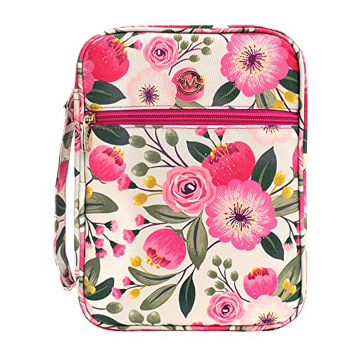G-LEAF Bible Cover Case/Book Cover Floral Pattern with Handle Fits for Standard Size
