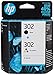 HP 302 Pack de 2 Cartouches d'Encre Noire et Trois Couleurs Authentiques (X4D37AE)