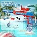 Reenovan Electric Water Gun for Adults and Kids, Automatic Squirt Gun, Battery Powered Water Pistol with Light-Up Muzzle, 26-32 FT Long Range, Summer Outdoor Beach Pool Party Toy Gift