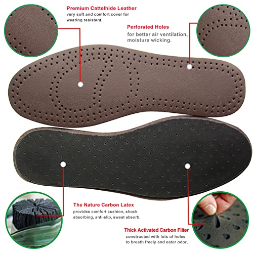 Plantillas de cuero delgadas marrón para calzado de hombre miniatura 2