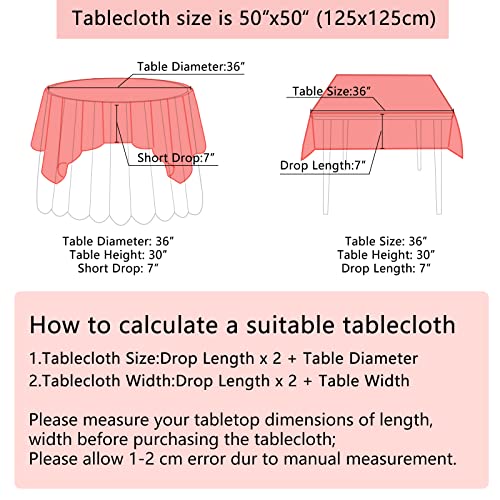 Image of B-COOL Sequin Fabric Tablecloth 50x50inch Red Sequin Table Cloth Square Dinner Party Wedding Tables