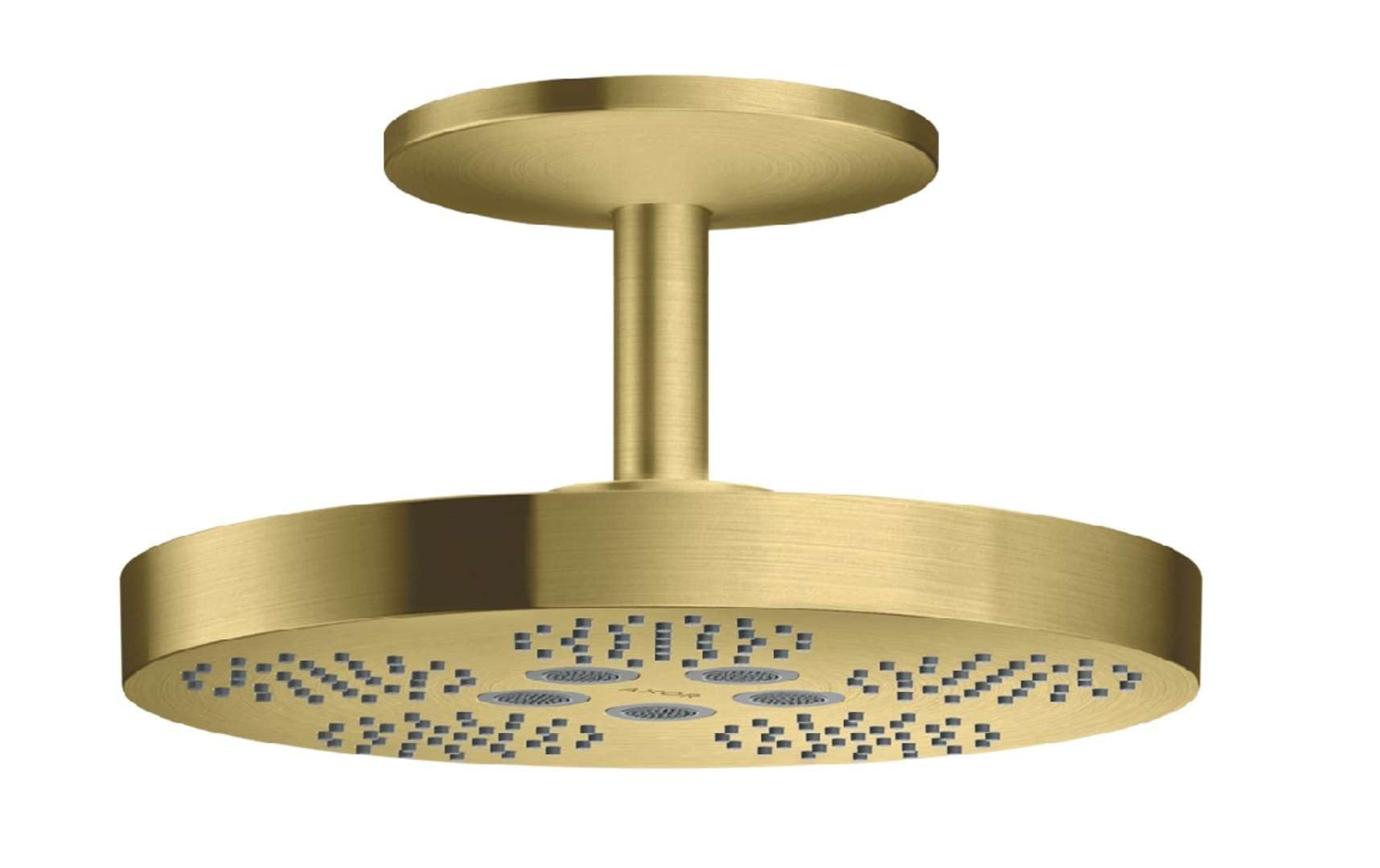 hansgrohe AXOR One shower head 280 2 spray types with ceiling connection, 48494; color: Brushed Brass