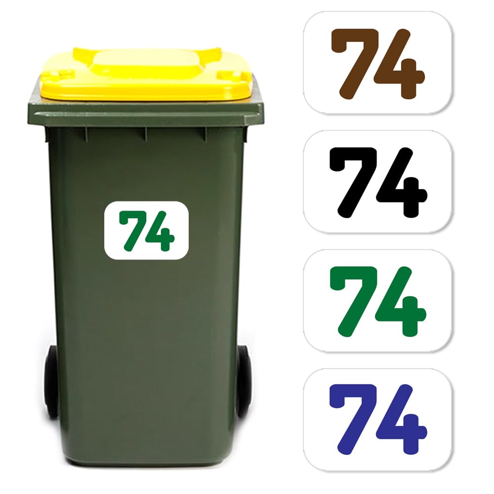 Papa Prints Multi Pack Of 4 Personalised Bin Stickers Numbers Bin Numbers For Wheelie Bins Waterproof Wheelie Bin Stickers Bin Number Sticker