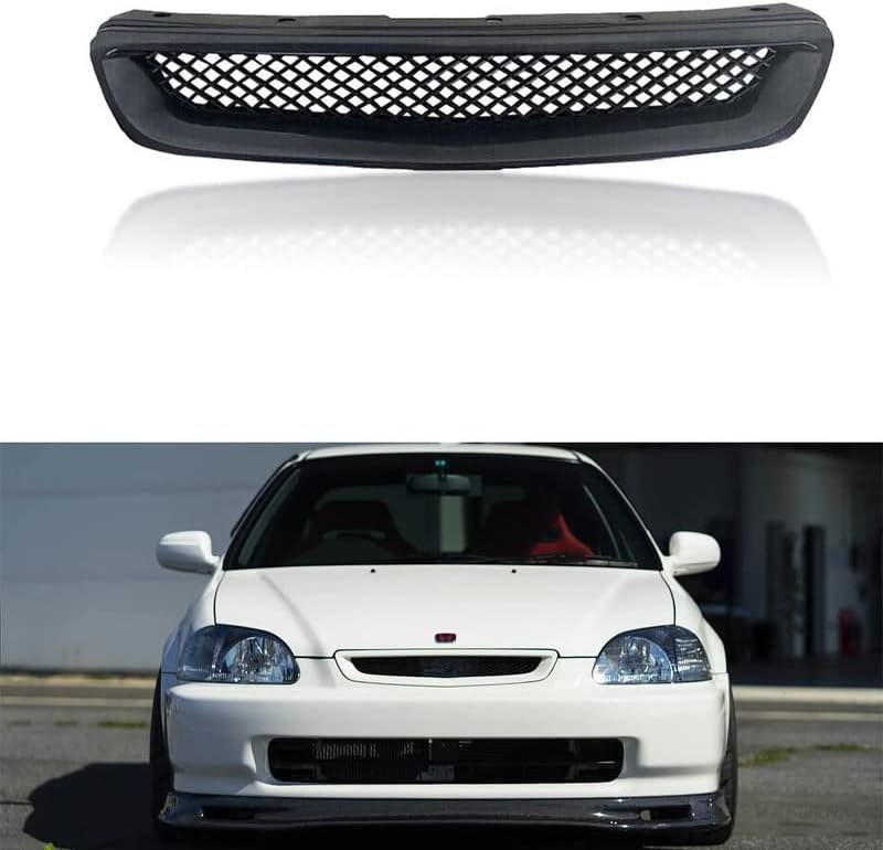 Parachoques delantero superior compatible con 1996-1998 Civic Typle R parrilla de malla para parachoques delantero