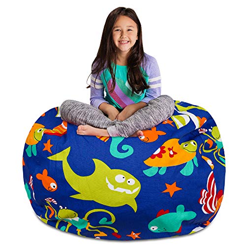 Posh Stuffable Kids Stuffed Animal Storage Bean Bag Chair Cover - Childrens Toy Organizer, X-Large-48