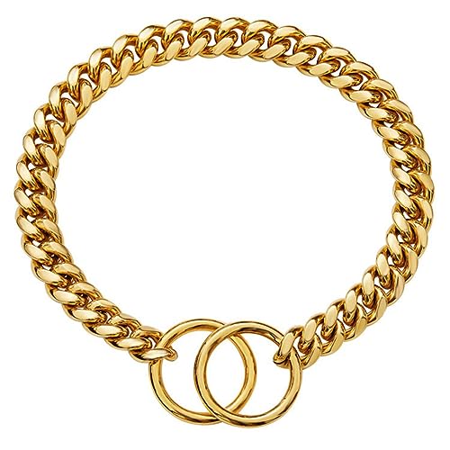 呉屋デパート 犬 首輪 犬チェーン 暗号化 Pチェーン ベーシック引っ張り防止 耐久性に優れ耐咬み 研磨 訓練 ステンレス鋼 10 mm 中型犬 大型犬 金色 56CM