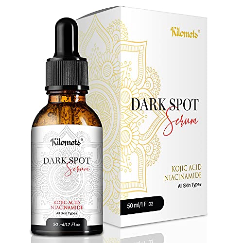 Kilomets Dark Spot Corrector Serum with Kojic Acid, Niacinamide | HyperpigmÐµntÐ°tion Remover for Face Pink Privates Underarms Elbows Knees (1.7 Fl oz)