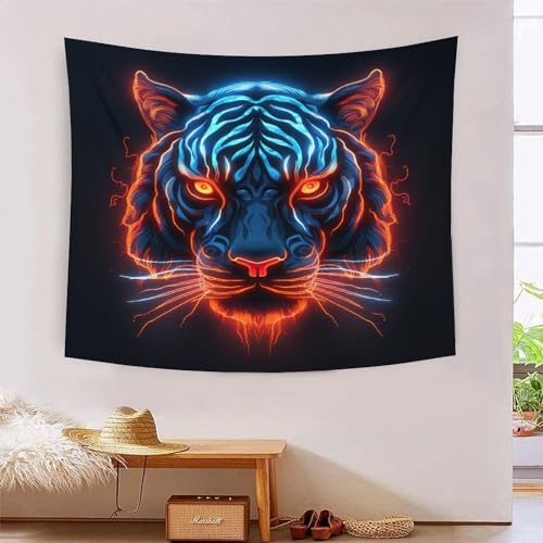 Tapisserie murale tigre 3D grand tissu décoration salon chambre 180x230