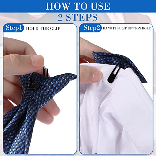 Janmercy 6 Pcs Clip on Tie for Men Clip on Necktie Striped Solid Plaid Dots Mixed Lot Tie for Wedding Office School, 20 Inch