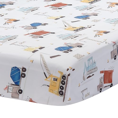 Image of Bedtime Originals 4-Piece Construction Zone Gray /Navy /White Toddler Bedding Set