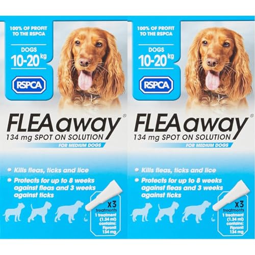 RSPCA FleaAway Spot On Solution for Medium Dogs, 134 mg (Pack of 2)