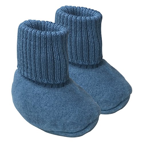 Ecoable Merino Wool Fleece Baby Socks: Newborn Infant Organic Thermal Booties, 0-12 months (Size 2/6-12 months, Blue)