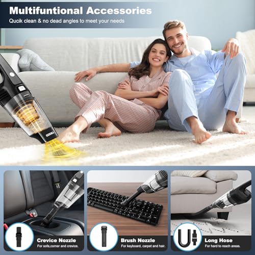 Image of TROIZO Handheld Vacuum Cordless, 14500PA Powerful Suction Hand Held Vacuum Cleaner with Brushless Motor, Rechargeable and Portable Car Vacuum for Home Office Car Pet
