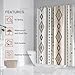 Boceoey Geometric Boho Shower Curtain, Bohemian Bathroom Curtain, Ethnic Decor Waterproof Fabric Shower Curtain Set with Hooks, 72x78 Inch R-956