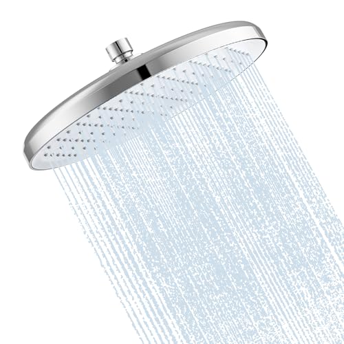 ANNWA 25cm Regenduschkopf Duschkopf Regendusche Regenbrause Wasserfall Wassersparend Rain Shower Head Anti-Kalk-Düsen Installierbar an der Wand oder Decke(Chrom N1DP701CP)