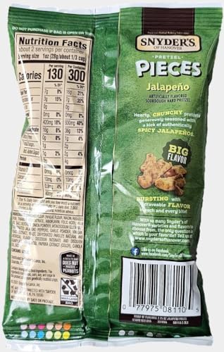 Image of Snyder's of Hanover Pretzel Pieces, Jalapeno, 2.25 oz Pack of 12 bundled by SUPERDEALS with mystery gift in every order