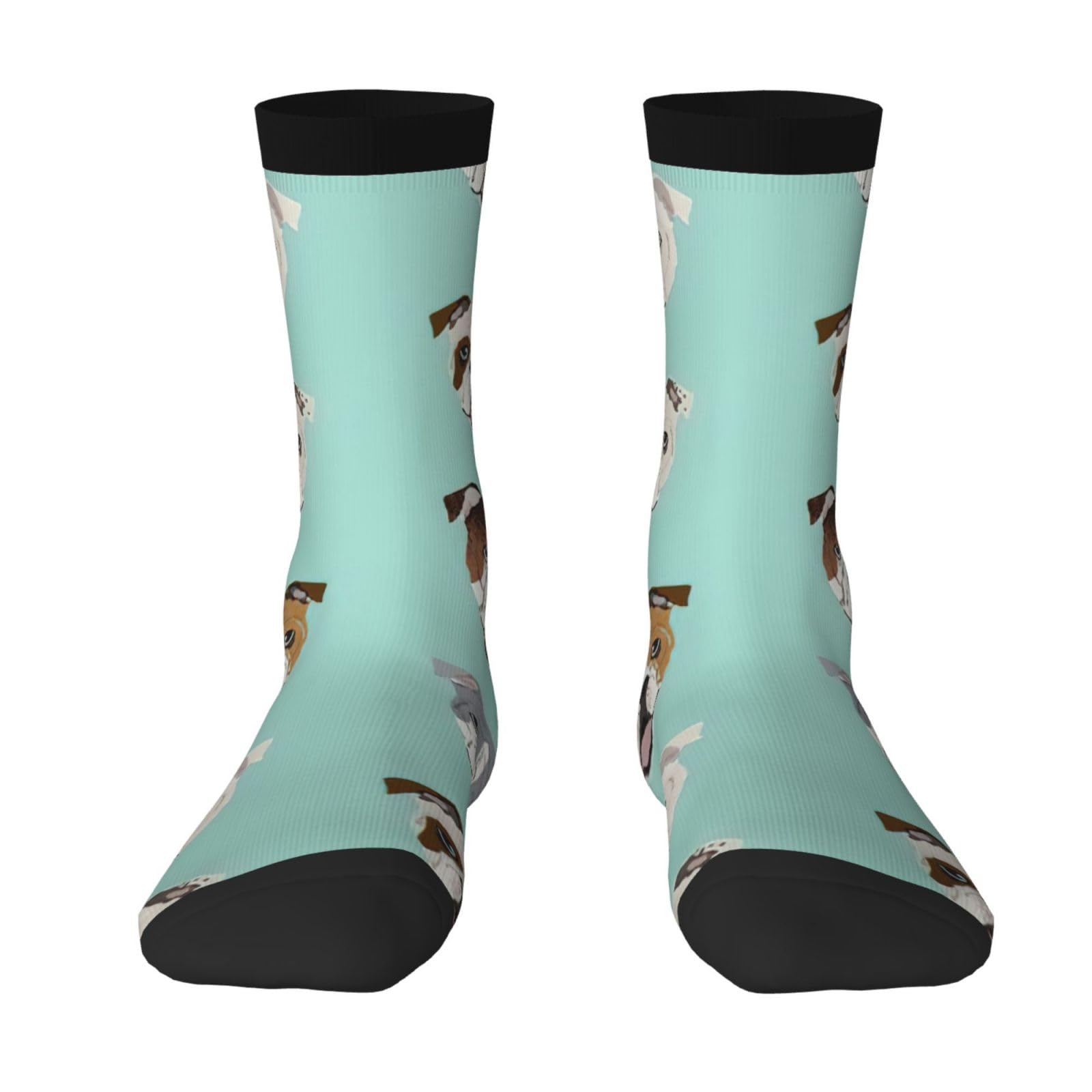 asbwuo Funny English Bulldog Crew Contrasting Pairs Socks For Men Women, Adult Outdoor Casual Athletic Sports Socks