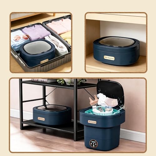 Image of Portable Washing Machine, 16L Mini Washing Machine With Spin Basket, Small Portable Washer Machine Suitable for Underwear Small Clothes Dryer Deep Cleaning D3