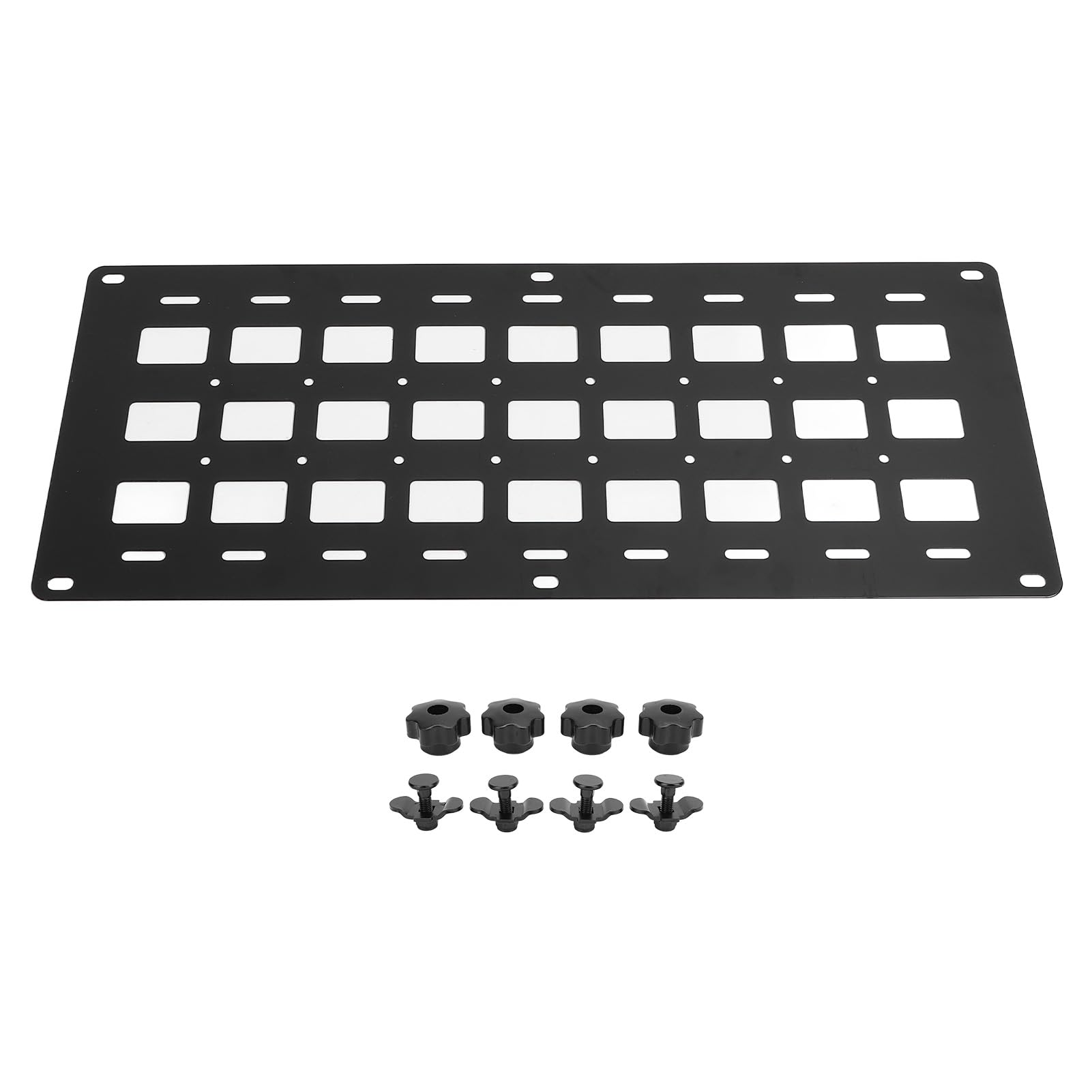 Pannello MOLLE per Pianale per Camion in Lega di Alluminio 810x340x2mm per Montaggio su Guida a L, Deposito per Veicoli Pesanti con Design Multi-foro, Compatibile con Camioncini e Veicoli