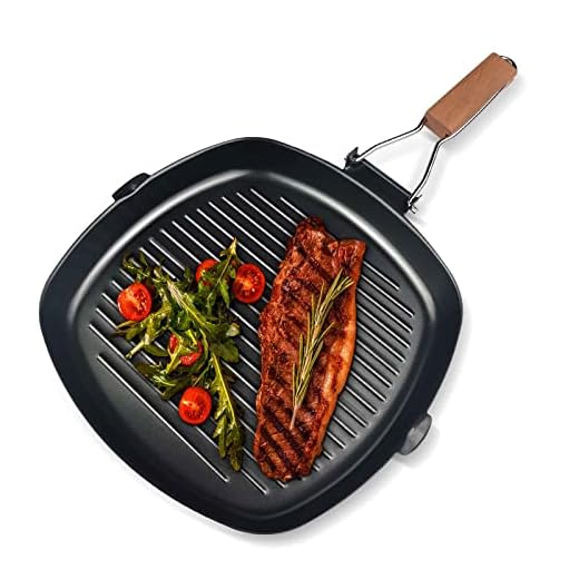 Uootach Sarten Parrilla 28 × 28CM, Sartén de bistec a la barbacoa con asa extraíble, Recubrimiento antiadherente de grado alimenticio, sarten plancha Apto para sartén, horno, placa de inducción