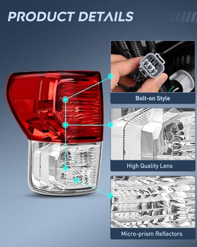 Image of Nilight Taillight Assembly Compatible with 2007 2008 2009 2010 2011 2012 2013 Toyota Tundra Rear Tail Light Lamp Replacement OE Style Right Passenger Side