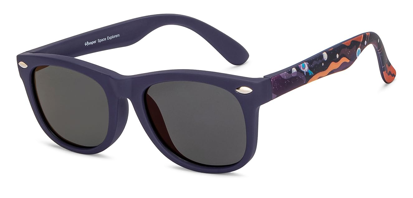 Space Explorers Collection | Full Rim Square Branded and Stylish Kids Sunglasses | Polarized and 100% UV Protected | For Boys & Girls (Age 8-12 yrs) | HP S16593L