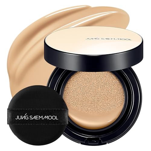 Image of JUNG SAEM MOOL Essential Skin Nuder Cushion | Natural Finish, Buildable Coverage Cushion Foundation by Korean Makeup Artist (Refill Not Included, 0.49 Fl Oz, SPF 50), 23 Medium Deep