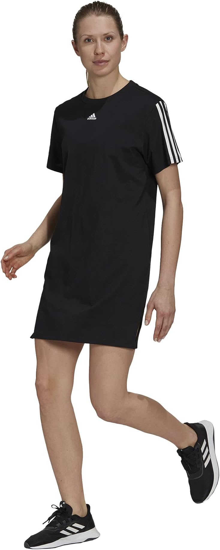 Adidas black jersey dress Clearance