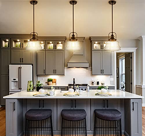 DEYNITE Industrial Pendant Light Fixtures Black Schoolhouse Hanging Light for Kitchen Island - Image 2