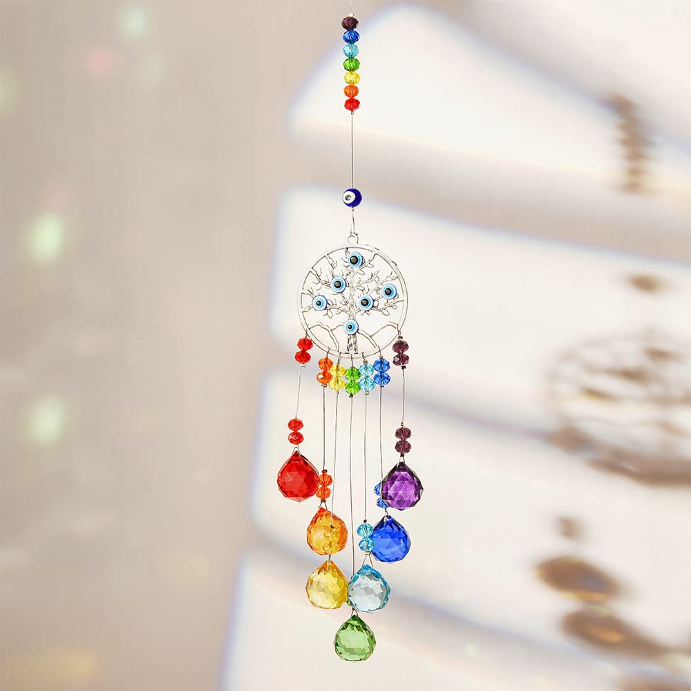Décoration de fenêtre cristal attrape-soleil, le cadeau Arbre de vie idéal